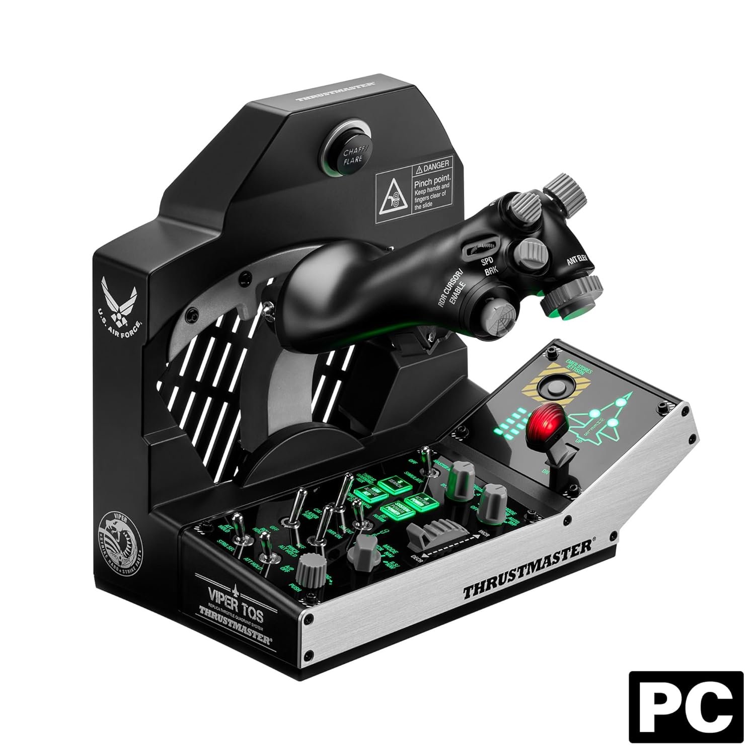 Thrustmaster Viper TQS Mission Pack Metal Throttle Quadrant System with Control Panel, 64 Action Buttons, Hall Effect Joystick Technology, Flight Sim Throttle, Compatible with PC