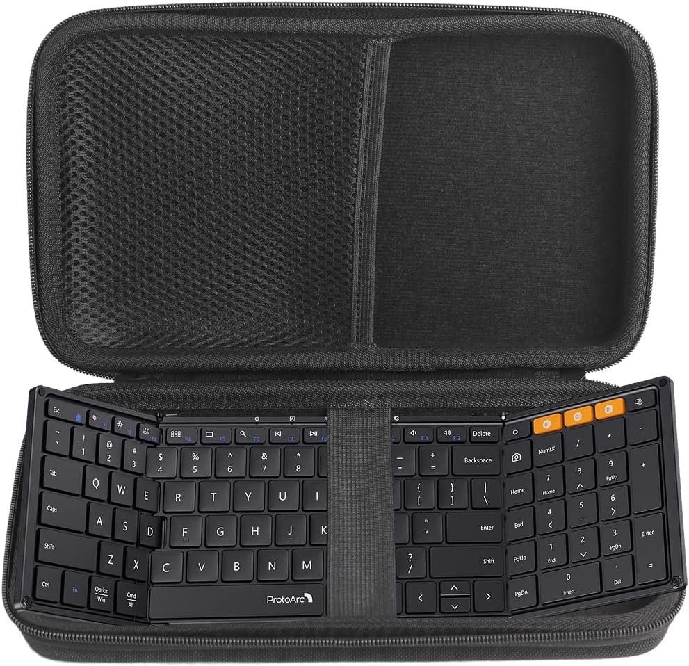 Hard Travel Protective Case Compatible with ProtoArc Foldable Bluetooth XK01 Folding Wireless Portable Keyboard Windows iOS Android Tablet Smartphone Laptop PC (Only Case)