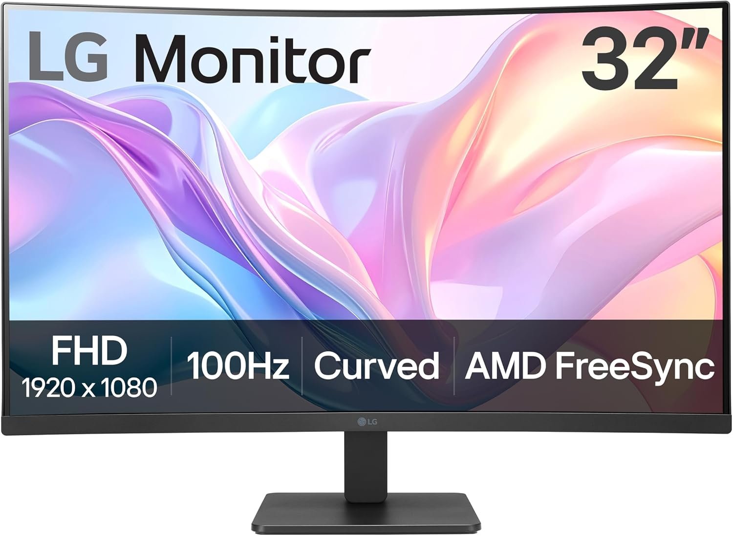 LG 32MR50C-B Curved Monitor 32-Inch FHD 100Hz AMD FreeSync OnScreen Control Dynamic Action Sync Black Stabilizer Tilt Stand (HDMI) – Black