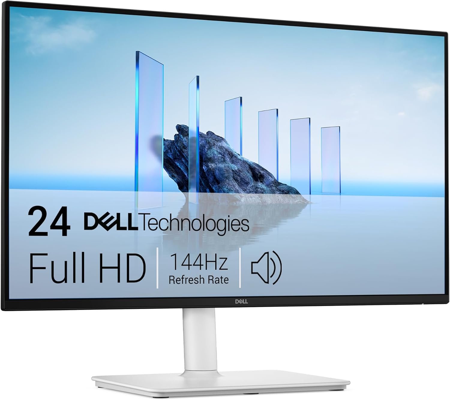 Dell 24 Plus Monitor – S2425HSM – 23.8-inch FHD (1920×1080) 144Hz 1ms Display, 2 x 3W Speakers, HDMI Connectivity, Height/Tilt/Pivot/Swivel Adjustability, AMD FreeSync – Ash White