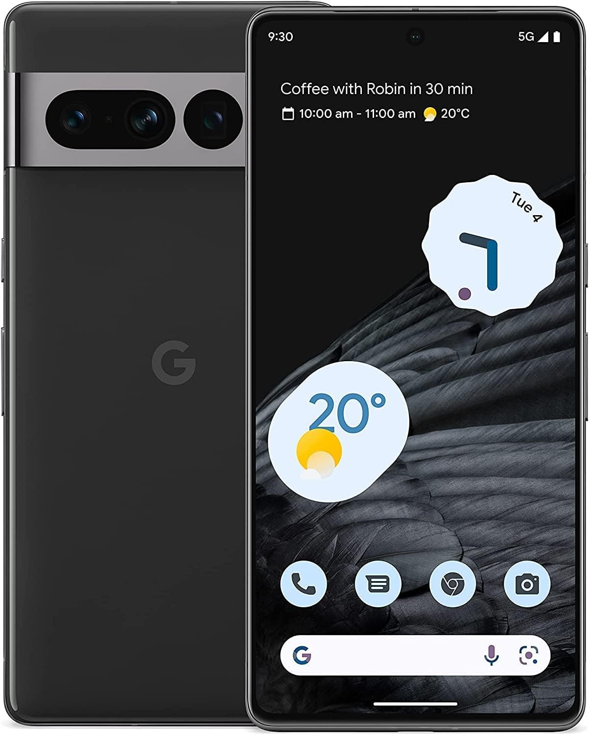 Google Pixel 7 Pro 5G, 128GB + 12GB RAM, Obsidian – Unlocked (GSM Only) (Renewed)