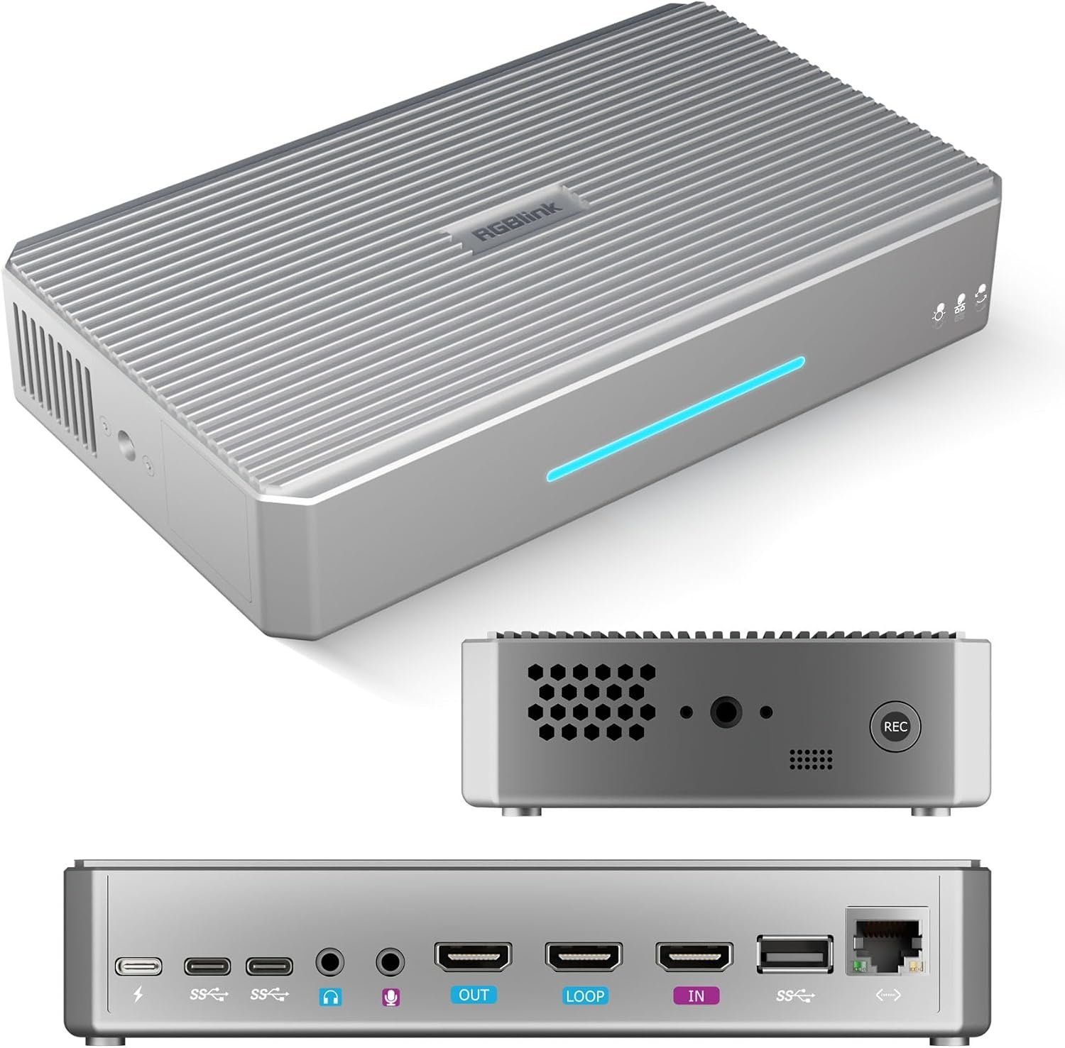 RGBlink StreamZ 4K Live Streaming & Dual Recording Capture Device with Built-in Storage, 4K HDMI & UVC Capture Card for Gaming, OBS, PS5, Xbox, Twitch, YouTube Streaming,No PC Required