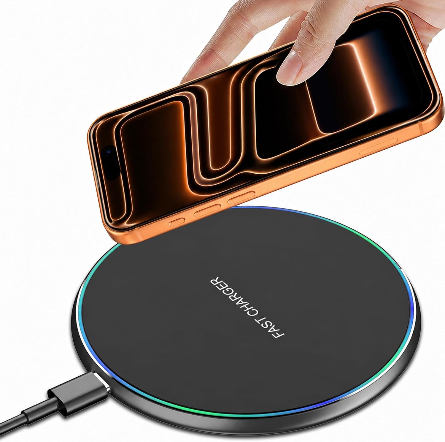 Wireless Charger Compatible with iPhone 17 16 15 14 13 12 11 Pro Max/Mini/Plus/XR/X/8, 15W Max Fast Wireless Charging Pad Mat for Samsung Galaxy S23/S22/S21/S20/S10, Galaxy Buds