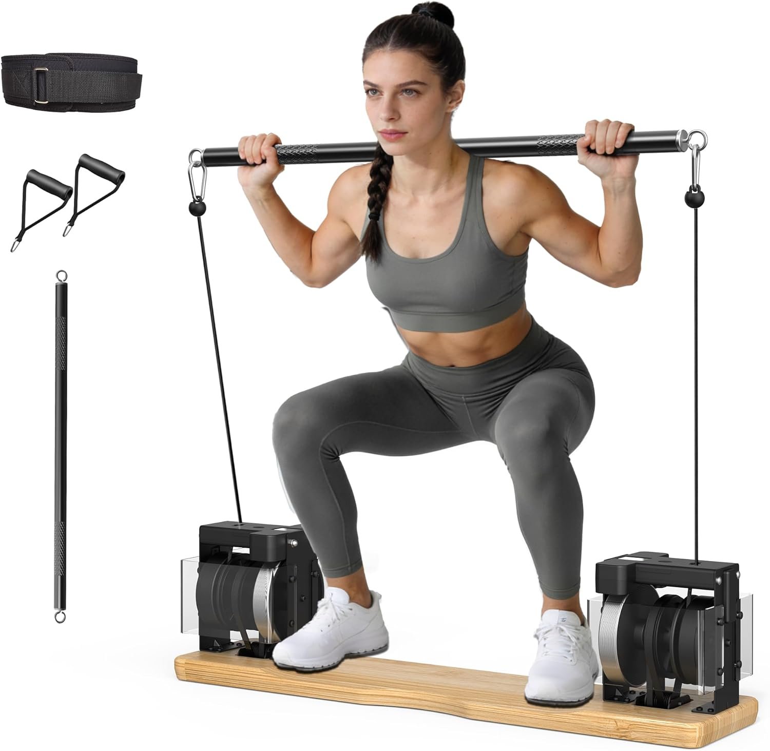 Home Gym Equipment, – Compact Full Body Workout Equipment with Adjustable Resistance for Strength Training, Squats, Bench Press, Rows, Portable Multifunctional for Small Spaces & Apartments