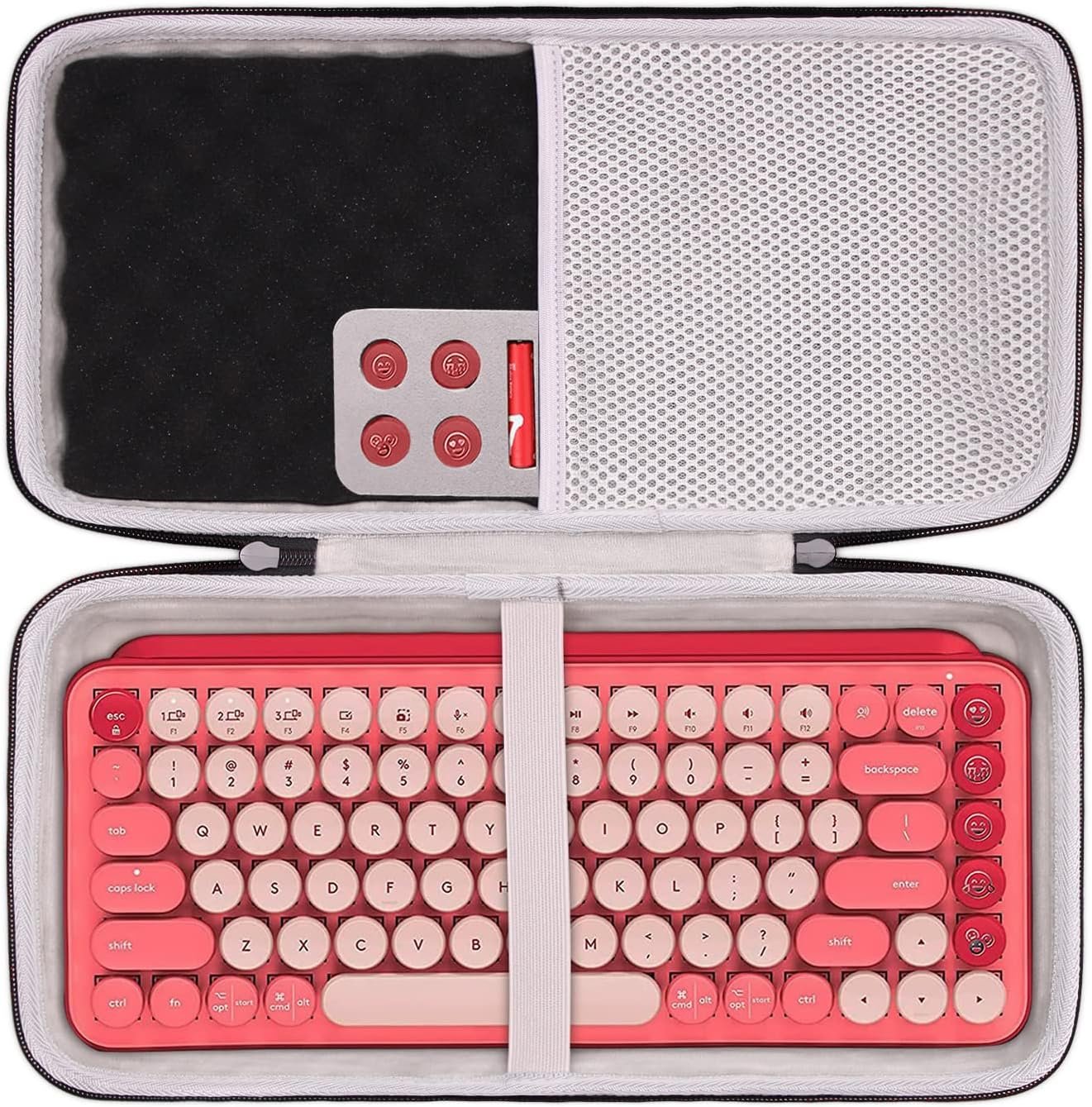 LTGEM Case Compatible with Logitech POP ICON Combo Bluetooth Keyboard and Mouse Combo, Office Travel Carrying Storage Bag – Rose+Gray(Case Only)