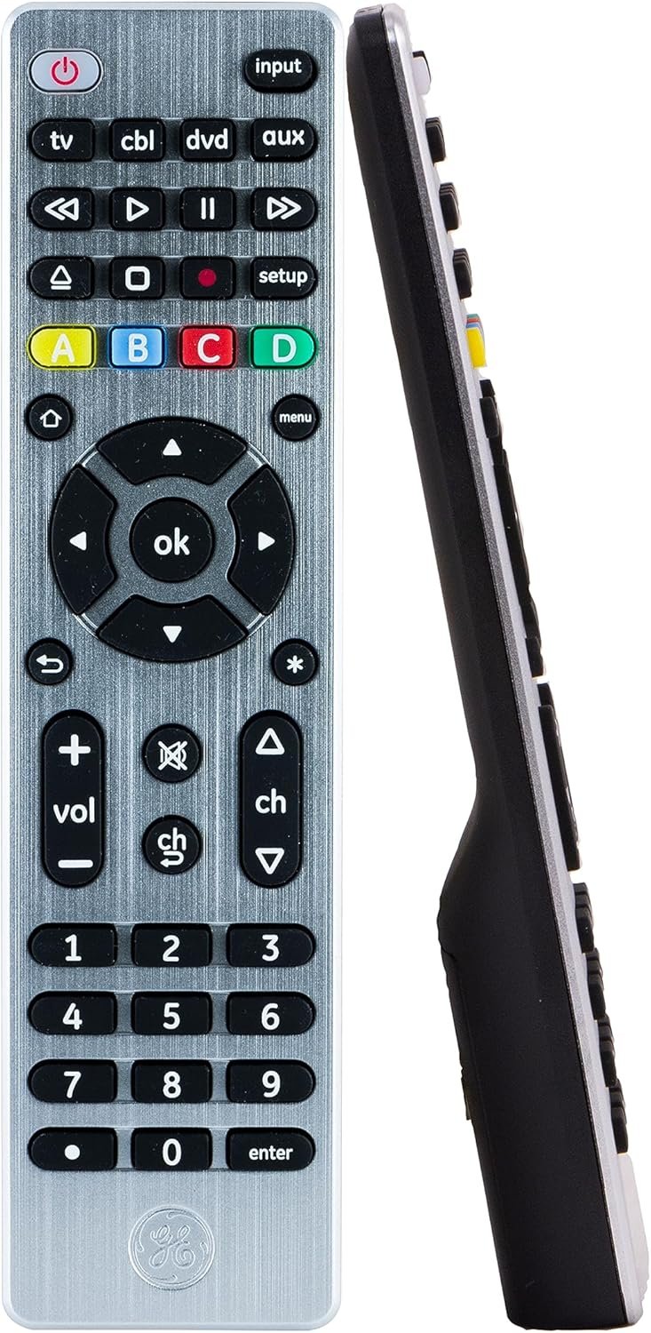 GE Universal Remote Control for Samsung LG RokuTV Vizio Sony Philips Sharp RCA Sanyo Element Smart TVs Soundbars Streaming Players Blu-Ray and More 4-Device 33709