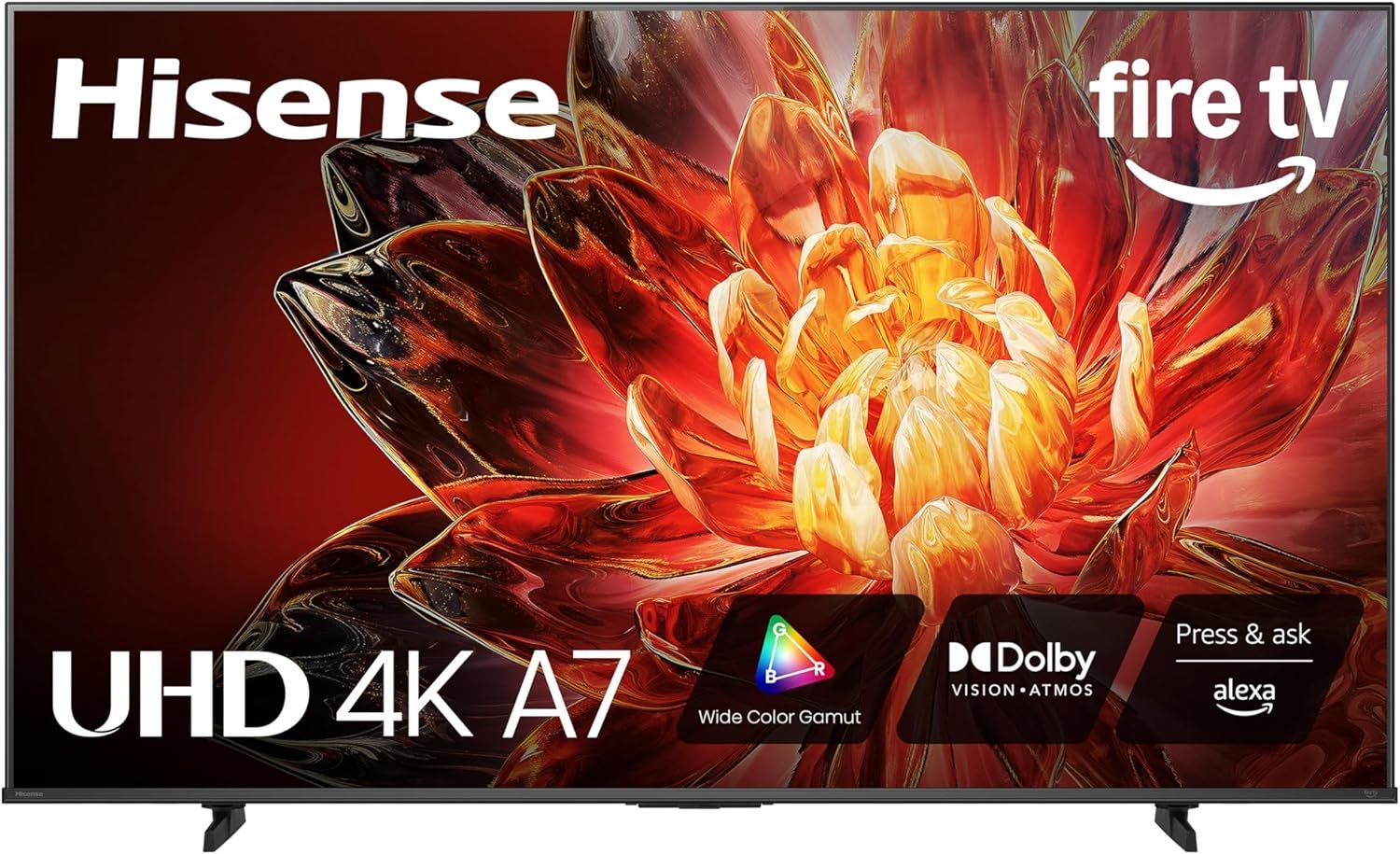 Hisense 43″ Class A7 Series (43A7NF) 4K UHD Smart Fire TV, Voice Remote with Alexa, Wide Color Gamut, HDR10+, Dolby Vision, Dolby Atmos, Game Mode, ALLM, Stream Live TV Without Cable