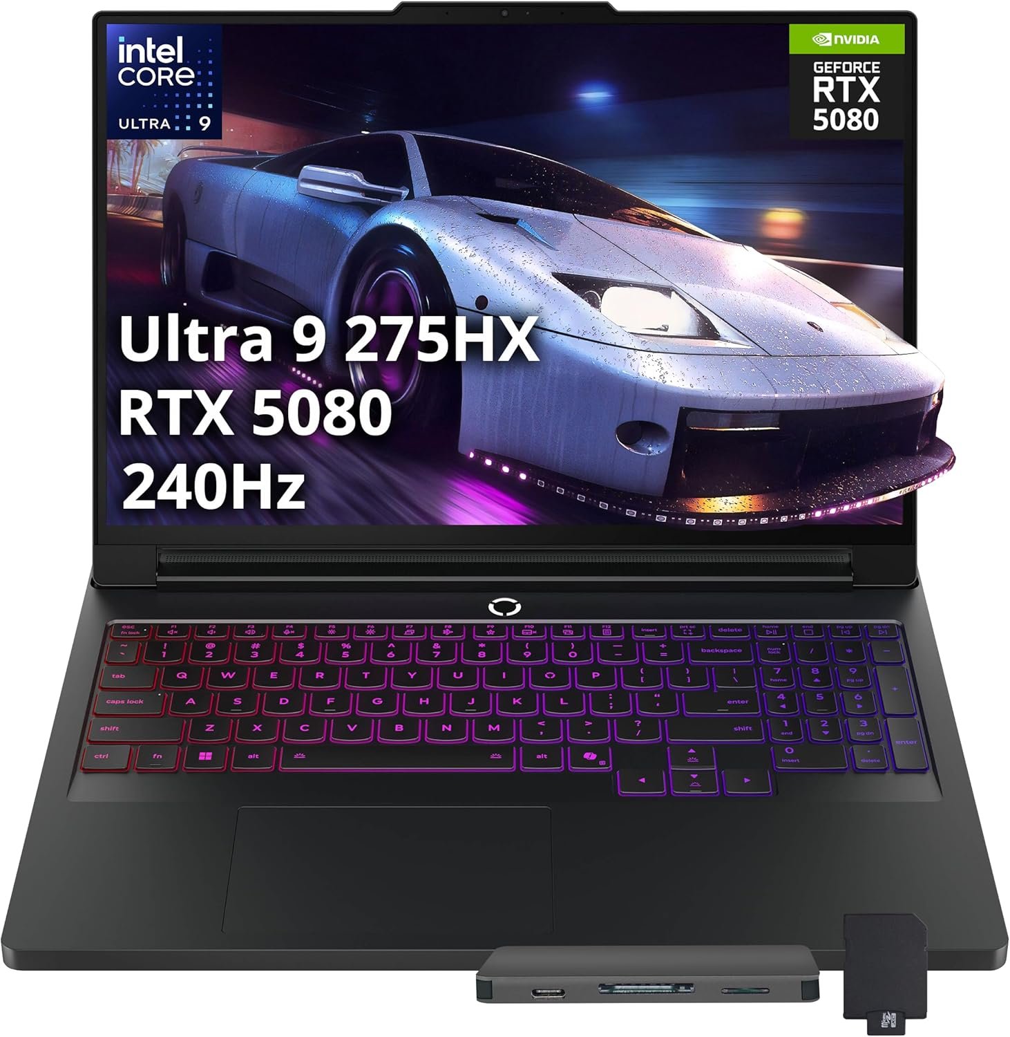 Lenovo Legion Pro 7i 16″ WQXGA 240Hz Gaming Laptop, Intel Core Ultra 9 275HX, GeForce RTX 5080 16GB GDDR7, 16GB RAM, 2TB Storage (1TB SSD+1TB Docking Station Set), RGB Backlit Keyboard, Win 11, Black