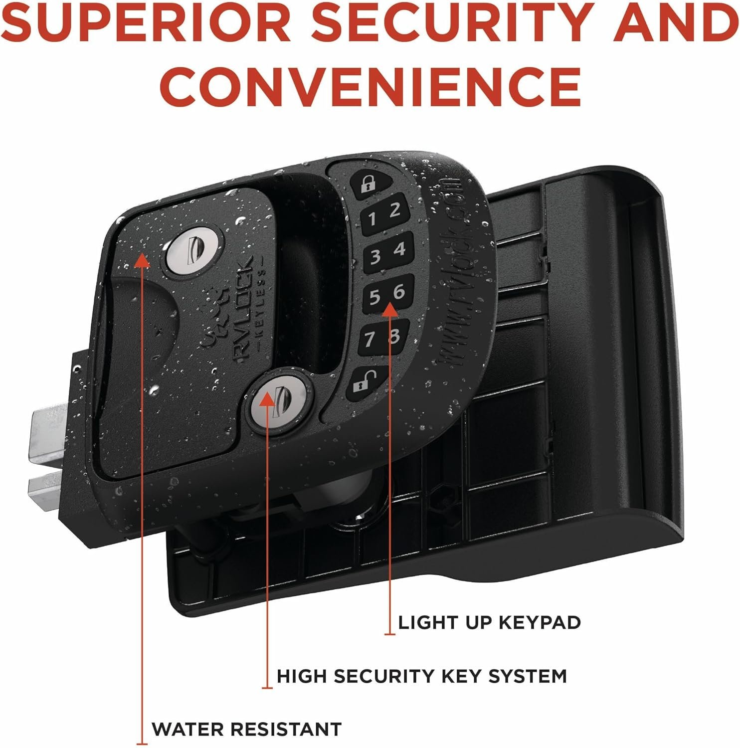 RVLOCK Compact RV Lock Keyless Entry, Secure Replacement for Camper Latch, Great RV Door Lock Replacement for Trailers with Patented Security Technology