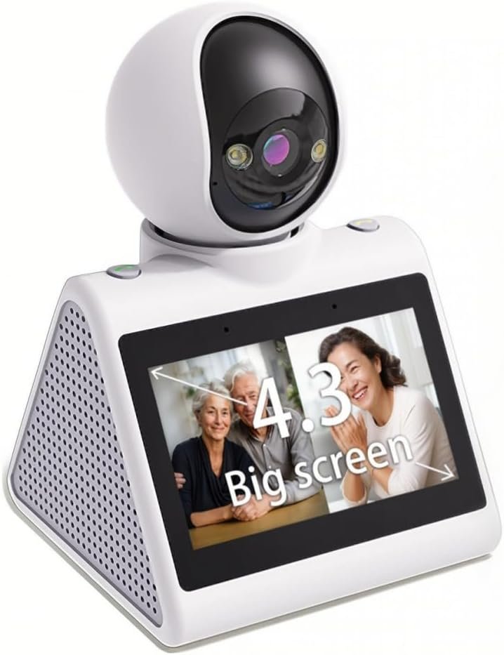 Home Security Camera with 4.3″ Screen, Two Way Video Call Function for Elderly, Baby and Pets, 1080P HD with Motion Detection