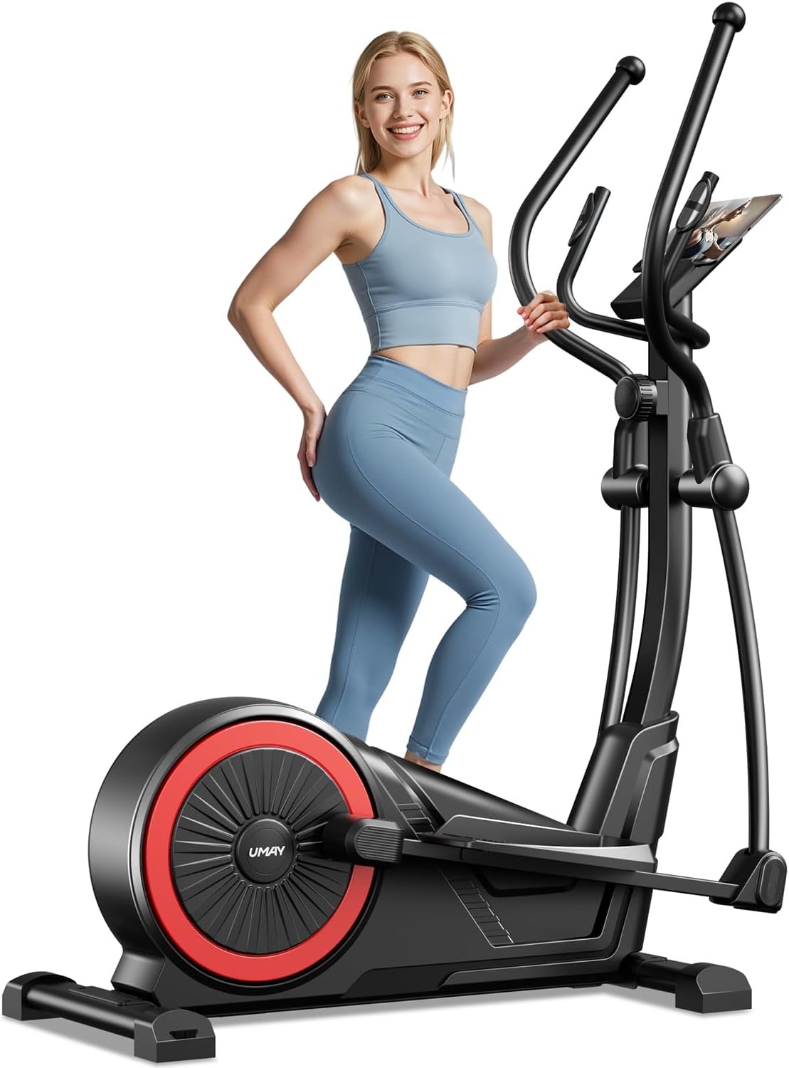 Elliptical Exercise Machine with 17″ Stride & Heart Rate Grips,Ultra Silent Magnetic Elliptical Machine for Home with 16 Levels Resistance and LCD Monitor,400 LBS Weight Capacity