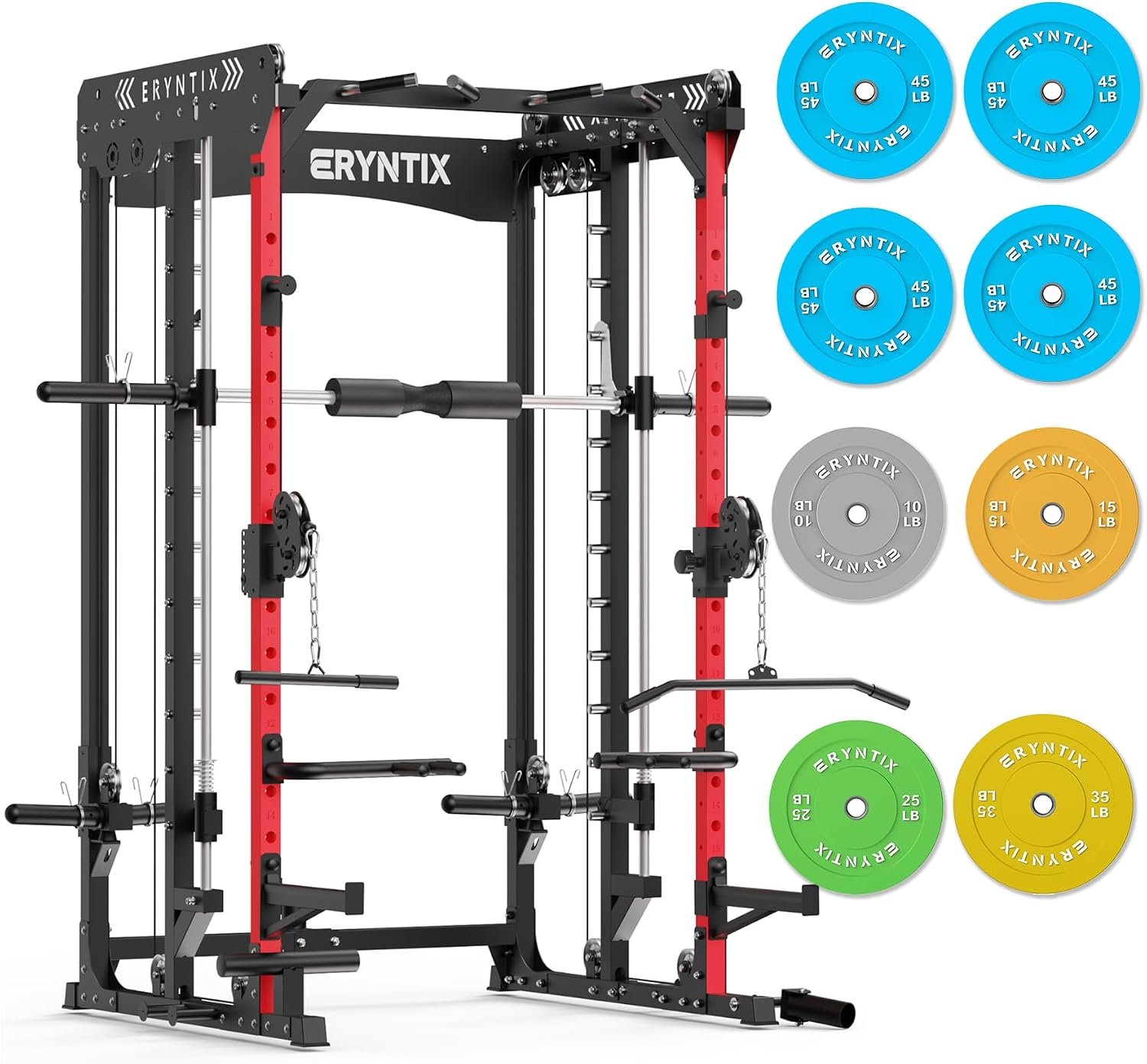 Power Rack, 2600 LBS Capacity Smith Machine for Home Gym Garage, All-in-One Power Cage with Cable Crossover, Heavy-Duty Squat Rack, 84” Home Gym Equipment